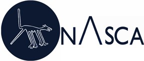 Logo von Nasca Friseureinrichtung in Blau mit weißem Hund